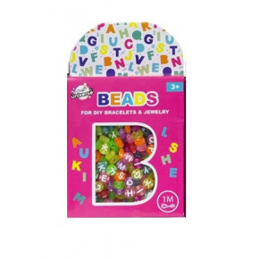 Rappa Sada korálků - písmenka neon + 1 metr provázek