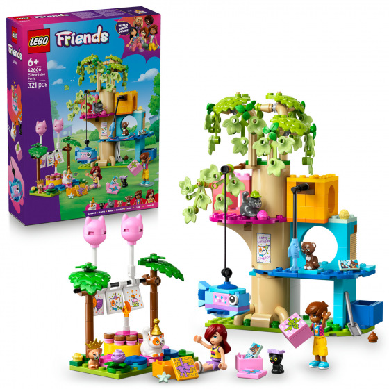 LEGO Friends 42666 Kočičí narozeninová oslava a dům na stromě