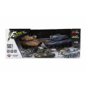 Teddies Panzer RC 2 Stück 25cm Panzerkampf + wiederaufladbares Pack 27MHZ und 40MHz mit Sound und Licht in Box 50x20x23cm