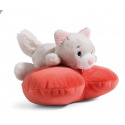 NICI Plüsch Love Katze flauschig liegend, Herz, 13cm, GRÜN
