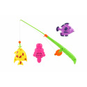 Teddies Spiel Fische/Angler magnetisch Kunststoff 3 Stk.+Rute Kunststoff 34cm Farbmix auf Karte