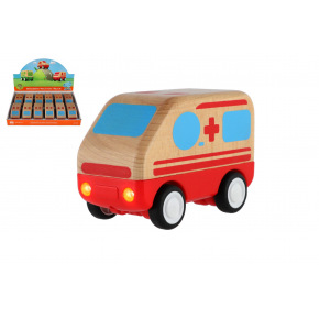 Teddies Auto ambulance dřevo na setrvačník 11cm