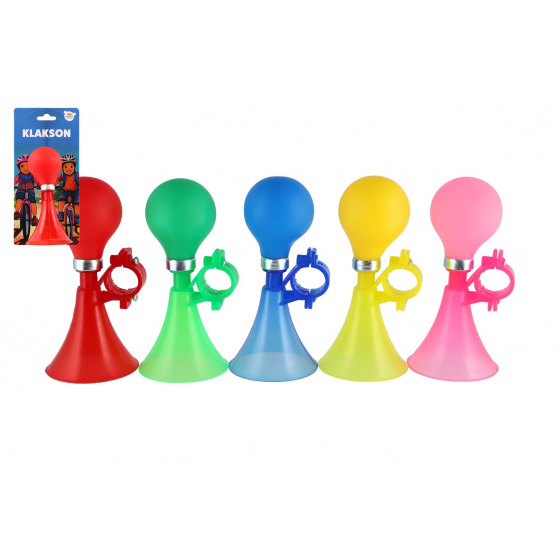 Teddies Klakson trumpeta na kolo 14cm 5 barev na kartě 10,5x22cm