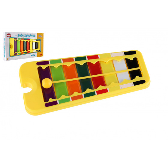 Teddies Xylophon Plastik/Metall 24cm mit Schlägel in Schachtel 29x16x3cm