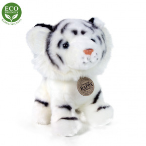 Rappa Plyšový tygr bílý sedící 18 cm ECO-FRIENDLY
