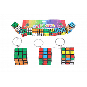 Wiky Přívěsek na klíče/Klíčenka hlavolam/kostka plast 3x3cm 12ks na kartě Wiky Přívěsek na klíče/Klíčenka hlavolam/kostka plast 3x3cm 12ks na kartě