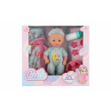 Panenka miminko 25cm pevné tělo s doplňky v krabici 30x27x8cm