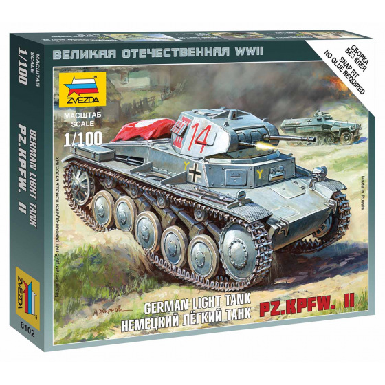 Zvezda Wargames (WWII) Panzer 6102 - Deutscher Panzer II (1:100)