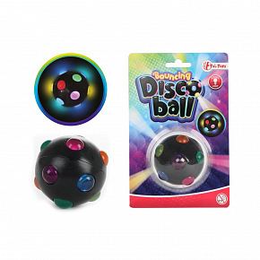 Teddies Míček skákací svítící Disco 6cm na baterie se světlem na kartě 11x17cm