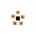 Teddies Razítka dřevěná  5+1 s poduškou dinosauři 3x3cm na kartě