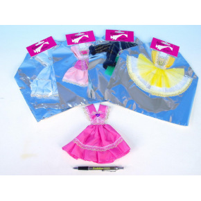 RAPPA hračky Zabawki RAPPA Krótkie sukienki/sukienki dla lalek mix rodzajów w woreczku 22x30cm