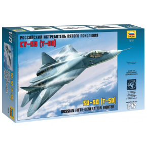 Zvezda Model Kit aircraft 7275 - Sukhoi T-50 Russian Stealth Fighter (1:72)
