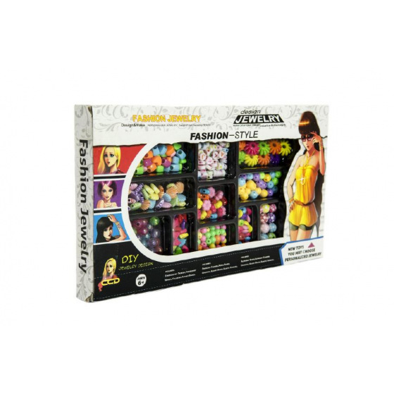 Teddies Set aus auffädelbaren Kunststoffperlen in Schachtel 27x15x2,5cm