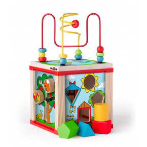 Woody 91916 Didaktischer Würfel klein mit magischen Rädchen