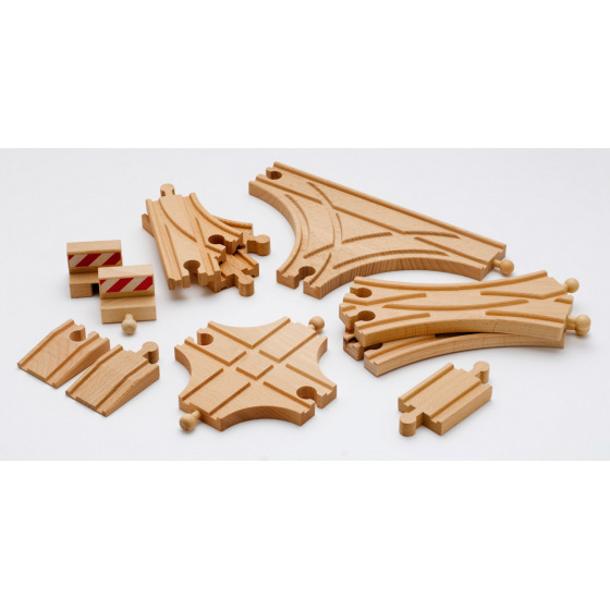 Brio 33307 Zestaw szyn do torów kolejowych, 11 elementów akcesoriów do torów kolejowych