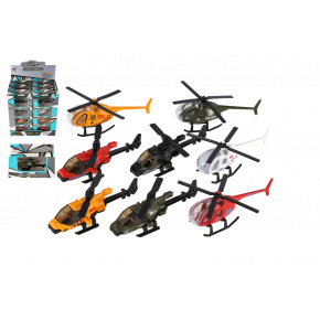 Teddies Helikopter/Helikopter metal/plastik 10cm mix kolorów 12x9x5cm w kartonie 24 szt w kartoniku