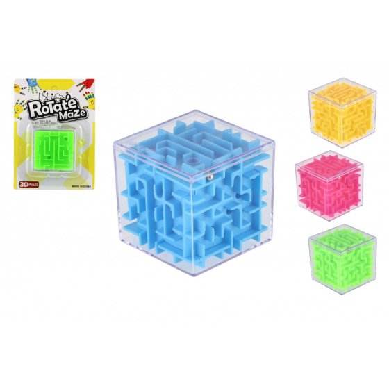 Teddies Puzzle w kształcie labiryntu plastikowe 5x5cm 4 kolory na karcie