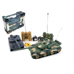 Teddies Tank RC 2szt 33cm + akumulator Tank Battle z dźwiękiem i światłem w pudełku 42x32x14cm