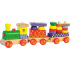 WOODY dřevěný skládací vlak s potiskem, světlo, zvuk