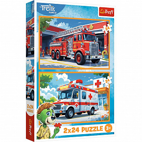 Trefl Puzzle 2v1 Pohrát si s Treflíky 2x24 dílků 27,5x18cm v krabici 19x29x4cm