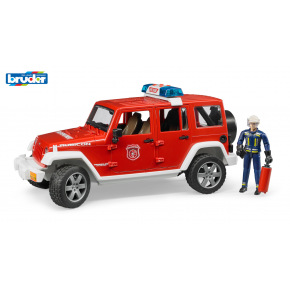 BRUDER 2528 Záchranná auta - požární Jeep Wrangler s hasičem