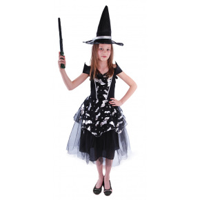 Rappa Detský kostým netopierka čarodejnice/Halloween (S) EKO