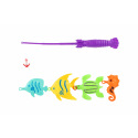 Teddies Spiel Fische/Angler mit Rute 26cm Kunststoff 5 Farben auf Karte 15,5x49x2cm