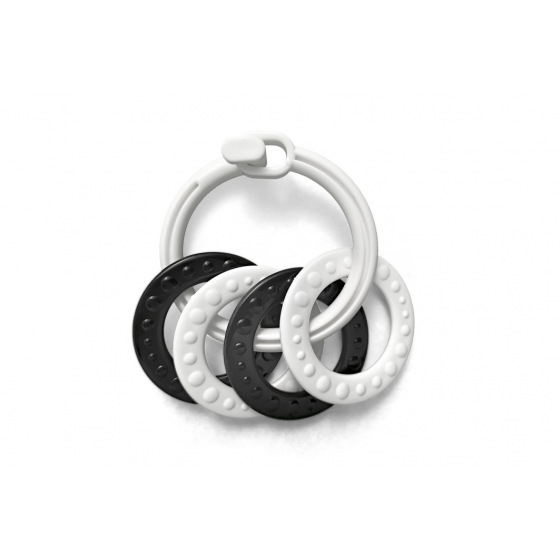 Profibaby Kroužky se 4 tvary plast černobílé 2 druhy v sáčku 0m+