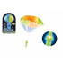 Teddies Fallschirmspringer Figur mit leuchtendem Fallschirm Stoff/Plastik 12cm mit Batterien 2 Farben