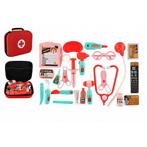 Teddies Doktorská sada s doplňky látka/plast v látkovém kufříku
