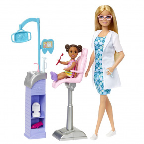 Mattel Barbie Profesionálna herná súprava s bábikou - zubárka blondínka