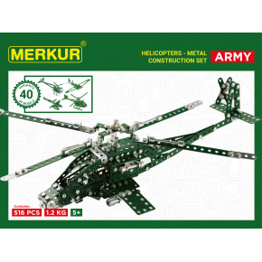 MERKUR - Stavebnice MERKUR - Zestaw helikopterów Merkur, 515 elementów, 40 modeli