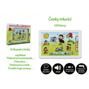 Teddies Mravenečkův tablet plast 30x20x2cm na baterie se zvukem v krabici 38x28x4,5cm