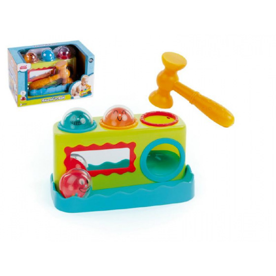 Teddies Zatloukačka s kladívkem se zrcátkem plast 21cm v krabici 12m+