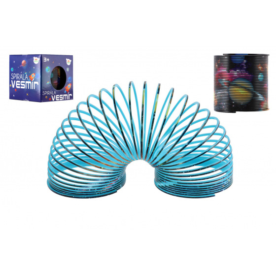 Teddies Spirale/Feder Weltraum Kunststoff Durchmesser 6,5cm 2 Farben in Schachtel 7x7x7cm