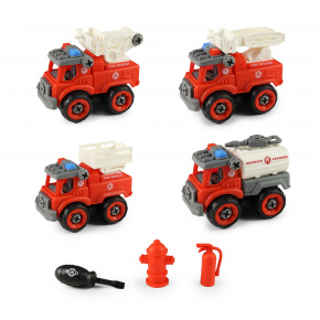 Rappa Zestaw samochodów strażackich do skręcania z akcesoriami