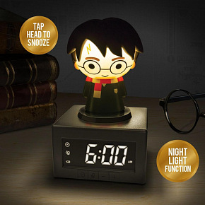 Budík Harry Potter 17cm na baterie se světlem se zvukem v krabici 13x18x11cm