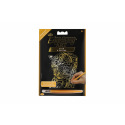 SMT Creatoys Škrabací obrázek zlatý Leopard 12,5x18cm na kartě