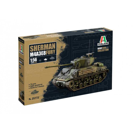 Italeri Model Kit tank 25772 - M4A3E8 Sherman "Fury" (1:56)