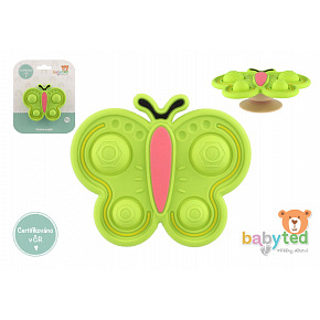 babyted Točáček motýlek babyted silikon/plast 9x5,5cm na kartě 0m+