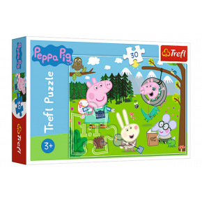 Trefl Puzzle Prasiatko Peppa / Peppa Pig Výlet do lesa 27x20cm 30 dielikov v krabičke 21x14x4cm
