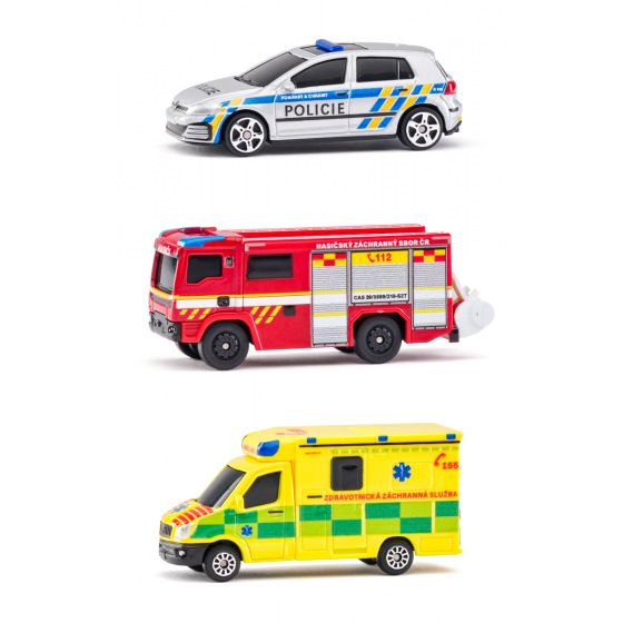 Maisto - CZ - Sada Záchranných vozidel, Česká republika - Policie, Sanitka, Hasičský vůz, 1:64