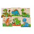 Teddies Vkládačka/Puzzle deskové dřevo dinosauři mix druhů v sáčku 16x15cm