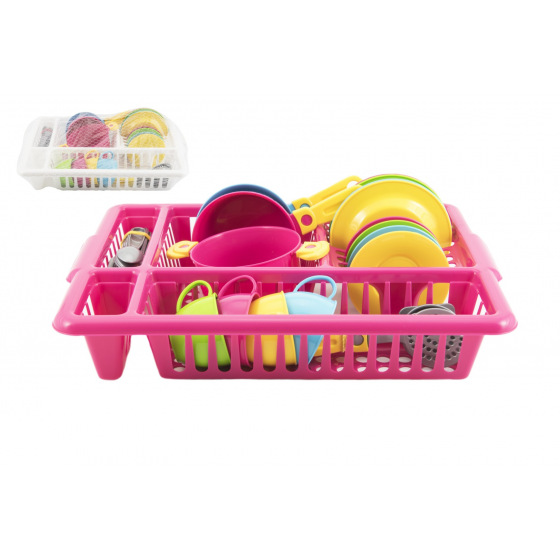 Teddies Sada nádobí s odkapávačem plast 35x28cm, 2 barvy