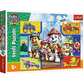 Trefl Puzzle Tlapková patrola/Paw Patrol Dino Movie: Šteniatka a dinosaury 100 dielikov 41x27,5cm v krabici