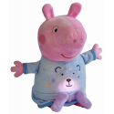 Simba Peppa Pig 2v1 plyšový usínáček hrající + světlo, modrý, 25 cm