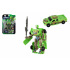 Teddies Transformer Auto/Roboter aus Kunststoff 14cm grün auf Karte 17x26x6cm