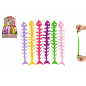 Teddies Hračka antistresová rybí kostra natahovací silikon 25cm 5 druhů