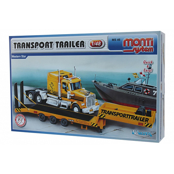 SEVA Stavebnice Monti System MS 46 Transport Trailer Western Star 1:48 v krabici 32x20,5x7,5cm