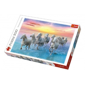 Trefl Puzzle Trefl Galopujące białe konie 500 sztuk 48x34cm w pudełku 40x27x4,5cm